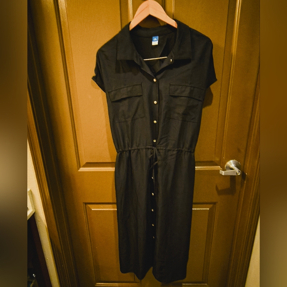 Old Navy black button down dress
